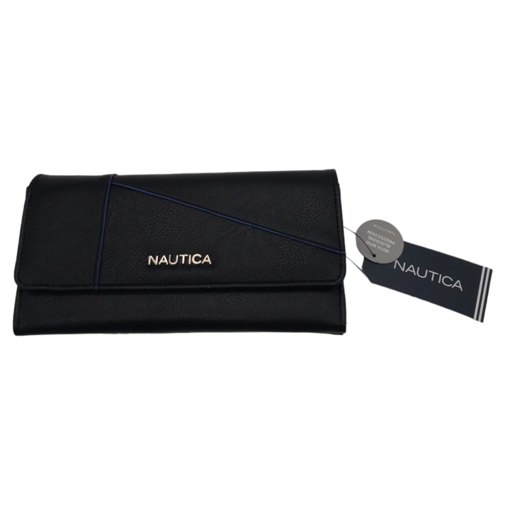Nautica NWT Money Manager Wallet/Clutch in Deep Sea Dive RFID Protection